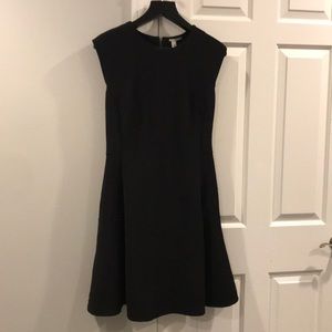 Halogen midi rubbed and pleated black dress size L